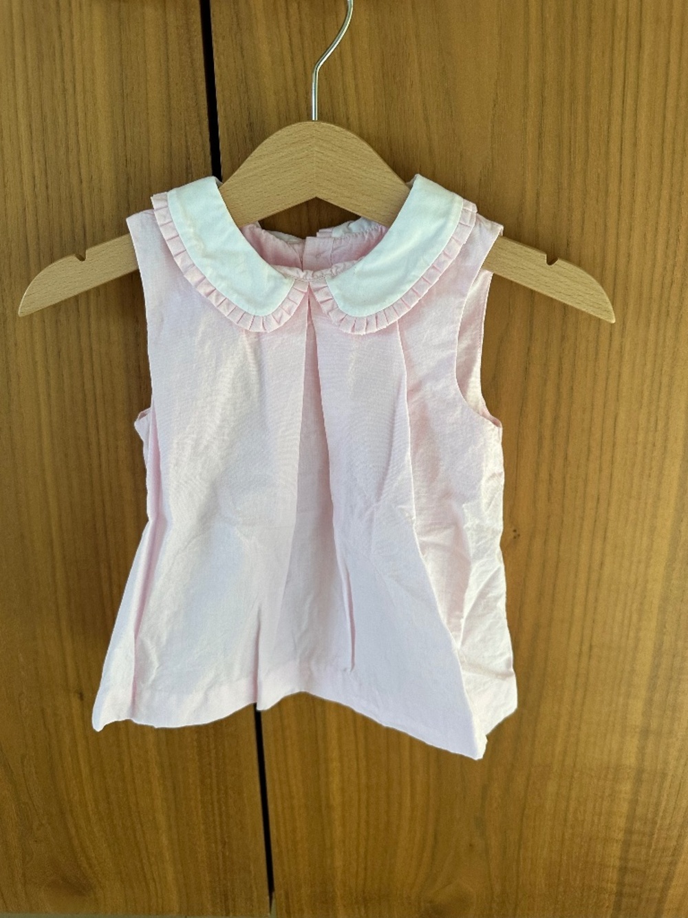 Jacadi Paris Baby Girl Pink Ruffle Collar Blouse 18M 81cm